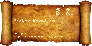 Becker Kornélia névjegykártya